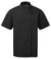PR902 Premier Coolchecker® Short Sleeve Chef's Jacket Black colour image